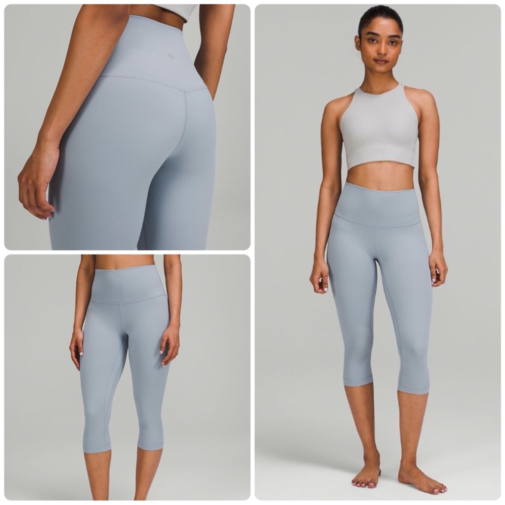 🆕•LULULEMON• align high rise crop 17” chambray blue legging